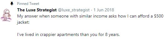 The Luxe Strategist pinned tweet